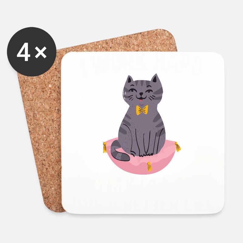 Funny cat - Coasters (set of 4) - white