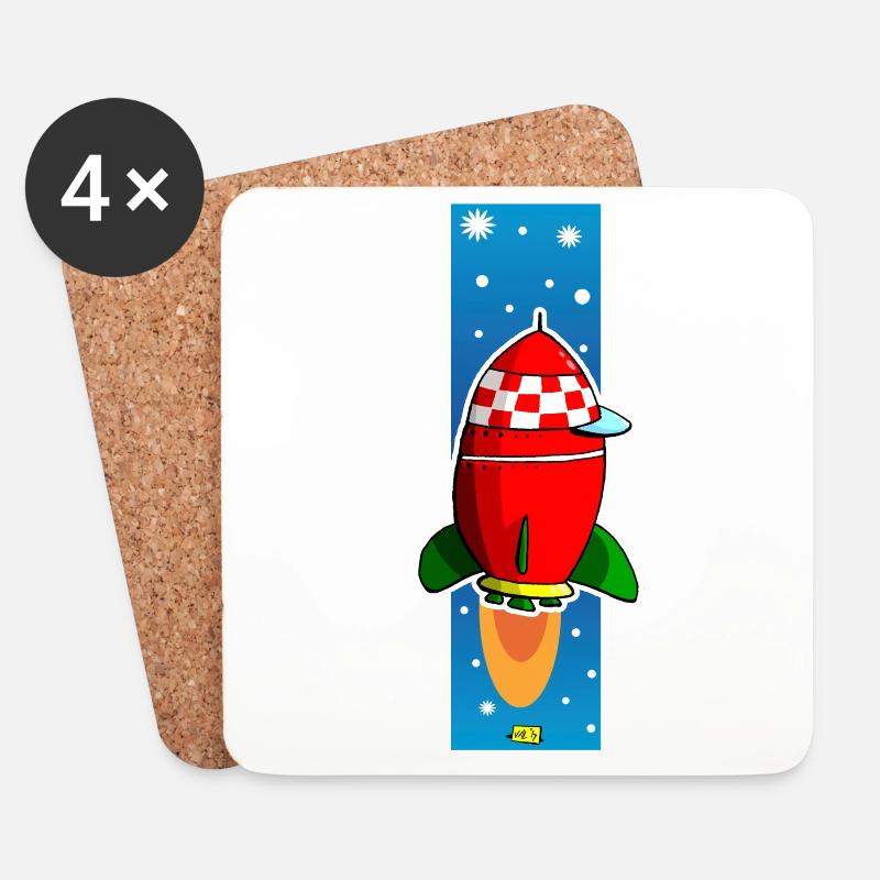 Rakete copy2 - Untersetzer (4er-Set) - Weiß