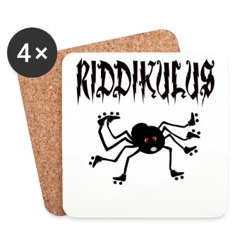 Spinne mit Rollschuhen - Untersetzer (4er-Set) - Weiß - Vorne