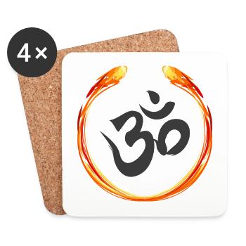 Om Mantra Symbole Méditation Aum Om - Dessous de verre (lot de 4) - blanc - Devant