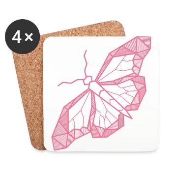 Papillon - Dessous de verre (lot de 4) - blanc - Devant