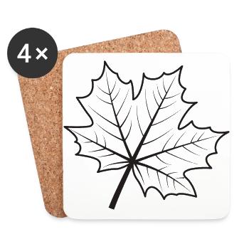 Maple Leaf Gift Nature Wals Tree Trees Autumn - Coasters (set of 4) - white - Front