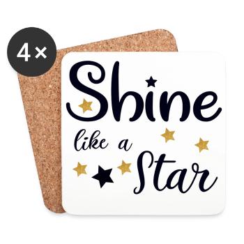 like a star - Dessous de verre (lot de 4) - blanc - Devant