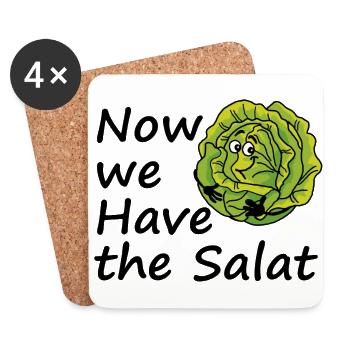 Salat Denglisch Gemüse Lustige Geschenkidee - Untersetzer (4er-Set) - Weiß - Vorne