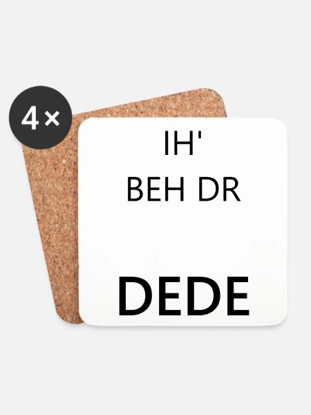 Perfektes Geschenk für deinen Dede zum Geburtstag - Untersetzer (4er-Set) - Weiß