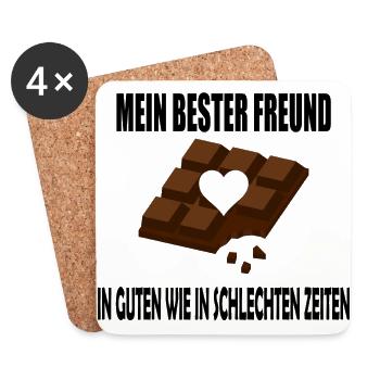 Schokolade / Schoki - Untersetzer (4er-Set) - Weiß - Vorne