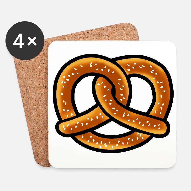 Brezel Bayern - Untersetzer (4er-Set) - Weiß