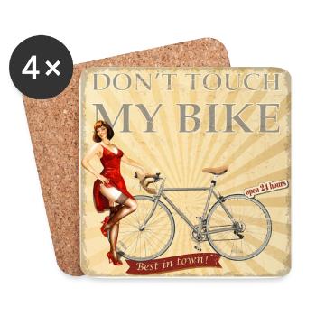 Dont touch my bike - Nobody touches my bike - Coasters (set of 4) - white - Front