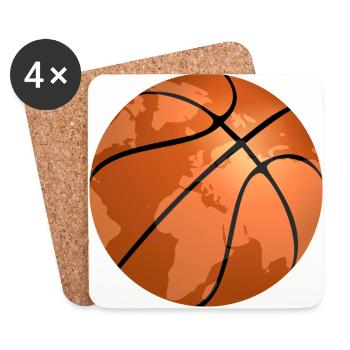 Le basket-ball dans le monde - Dessous de verre (lot de 4) - blanc - Devant
