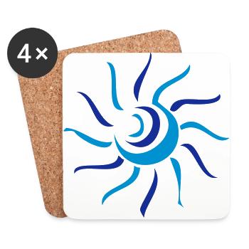 Sonnenwirbel blue - Untersetzer (4er-Set) - Weiß - Vorne