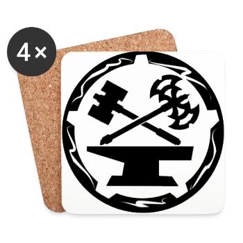 Zwergen Wappen (größer) - Untersetzer (4er-Set) - Weiß - Vorne