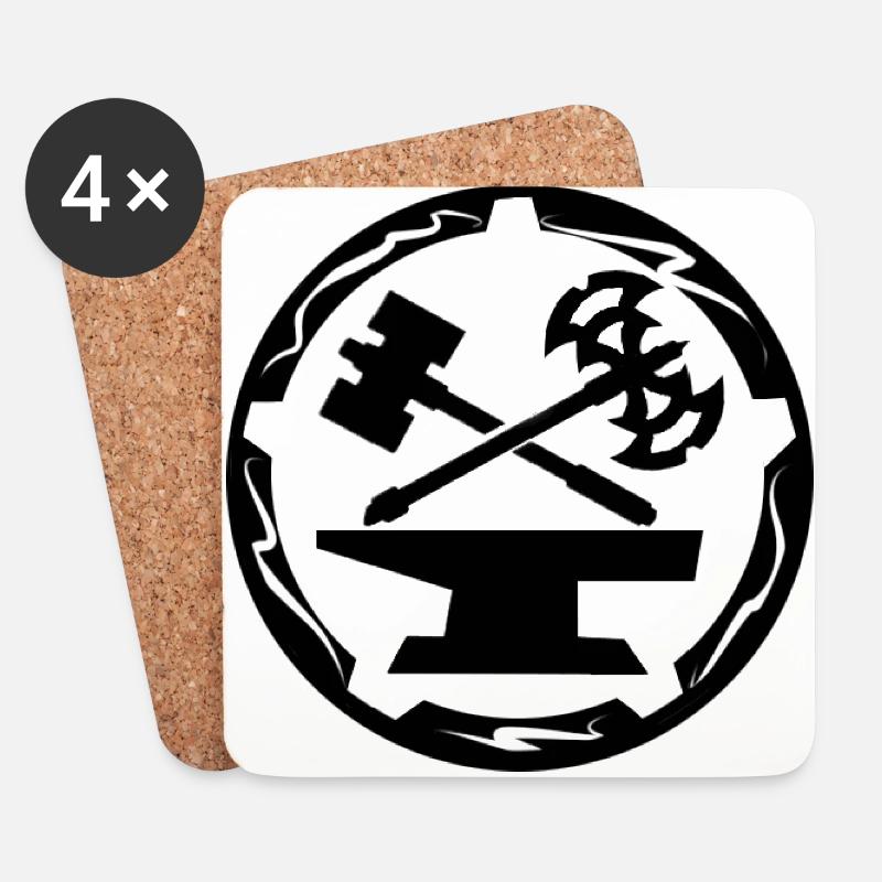 Zwergen Wappen (größer) - Untersetzer (4er-Set) - Weiß