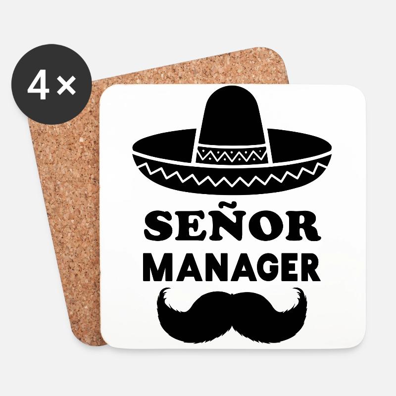 Señor Manager (Senior Manager) - Untersetzer (4er-Set) - Weiß