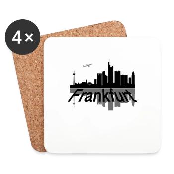 Skyline de Francfort - Dessous de verre (lot de 4) - blanc - Devant