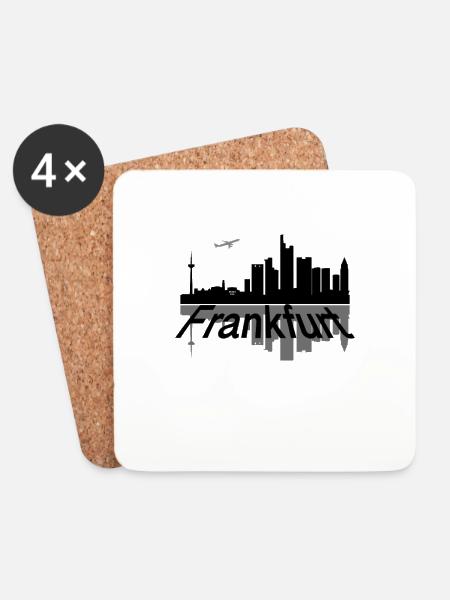 Frankfurt Skyline - Untersetzer (4er-Set) - Weiß