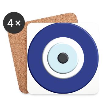 Nazar Boncuk - blue eye protection - Coasters (set of 4) - white - Front