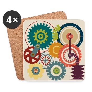 Art graphique - Dessous de verre (lot de 4) - blanc - Devant