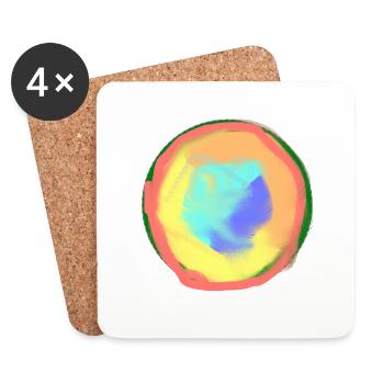 Regenbogen - Untersetzer (4er-Set) - Weiß - Vorne