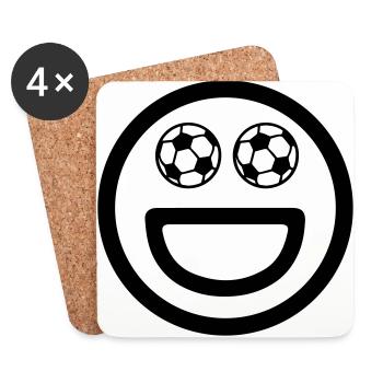 Soccer Smiley Soccer Emoji - Coasters (set of 4) - white - Front