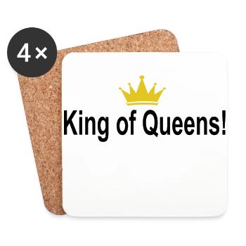 King of Queens T-Shirt - Dessous de verre (lot de 4) - blanc - Devant
