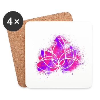 Lotus flower Purple red powder - Coasters (set of 4) - white - Front