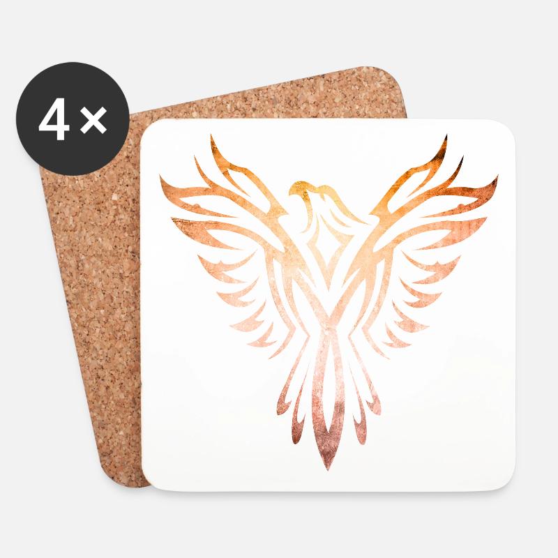 Adler Phoenix - Untersetzer (4er-Set) - Weiß