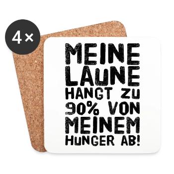 Meine Laune hängt zu 90% von meinem Hunger ab! - Untersetzer (4er-Set) - Weiß - Vorne