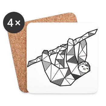 Faultier geometrisch Sloth Geschenk Tier Natur - Untersetzer (4er-Set) - Weiß - Vorne