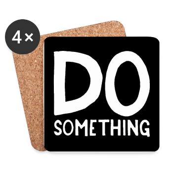 DO something noir transparent - Dessous de verre (lot de 4) - blanc - Devant