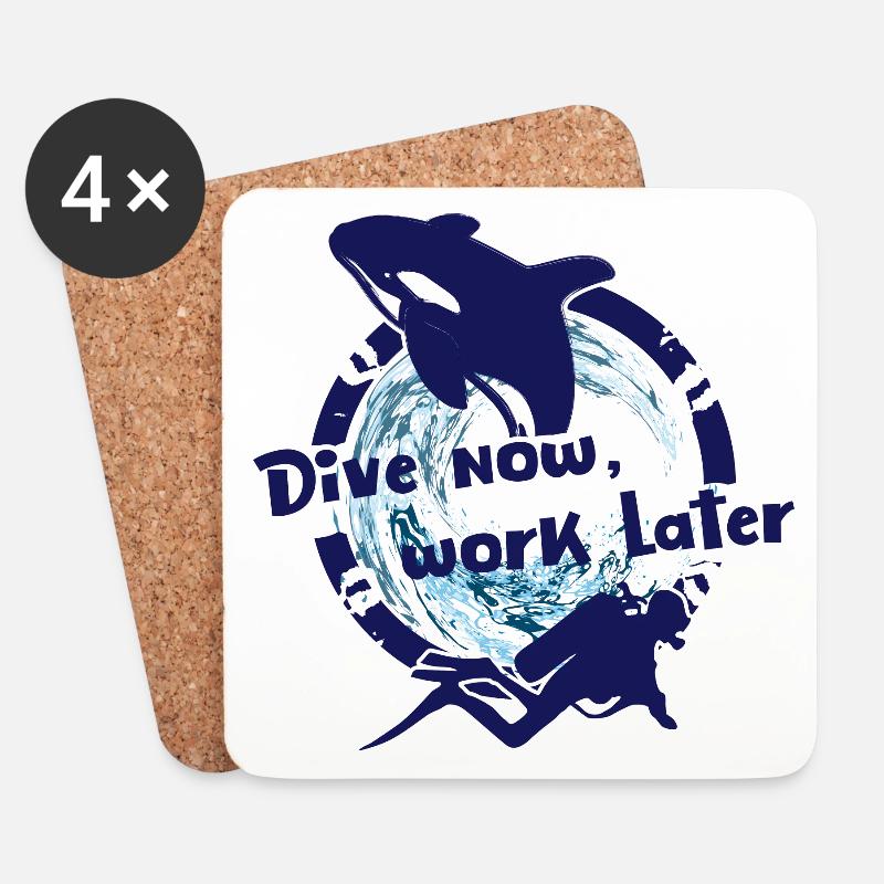 Dive Now - Untersetzer (4er-Set) - Weiß