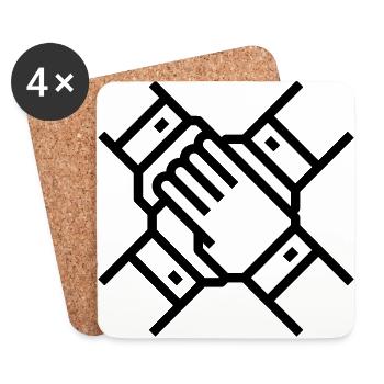 Hands team cohesion gift idea - Coasters (set of 4) - white - Front