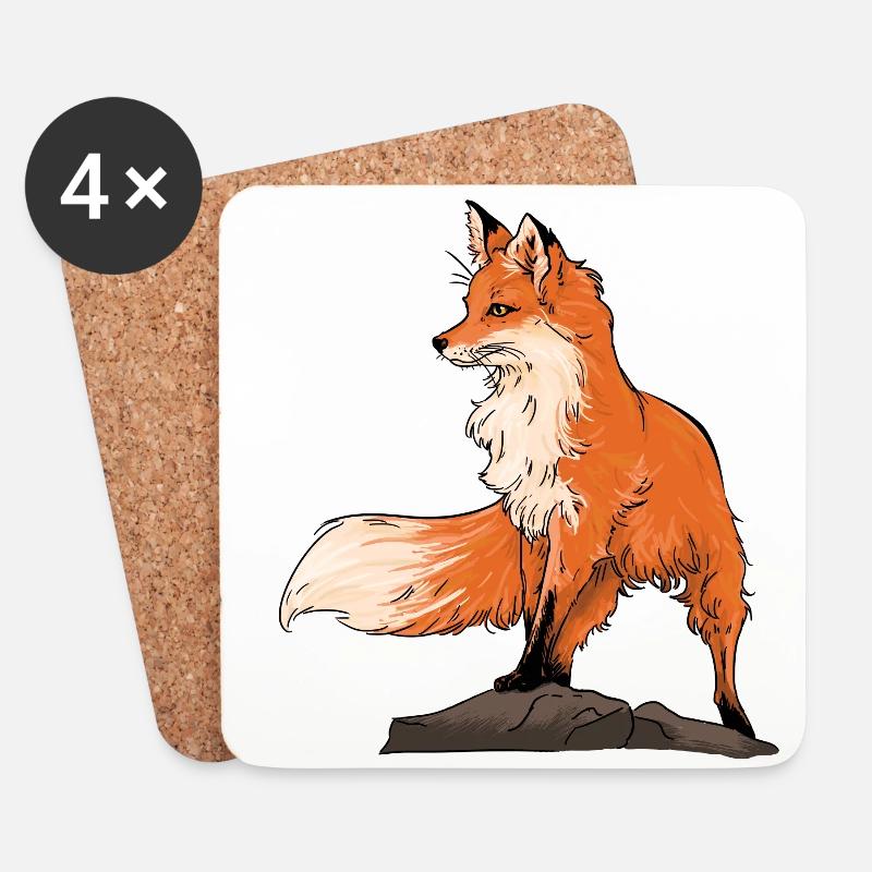 Schöner Fuchs - Untersetzer (4er-Set) - Weiß
