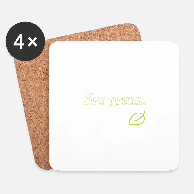 Live Green - Coasters (set of 4) - white