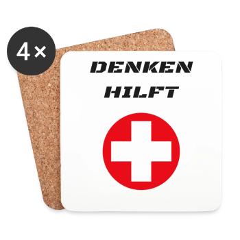thinking helps - Coasters (set of 4) - white - Front