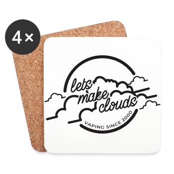 Dampfer dampfen E Zigarette Geschenk Wolke - Untersetzer (4er-Set) - Weiß - Vorne