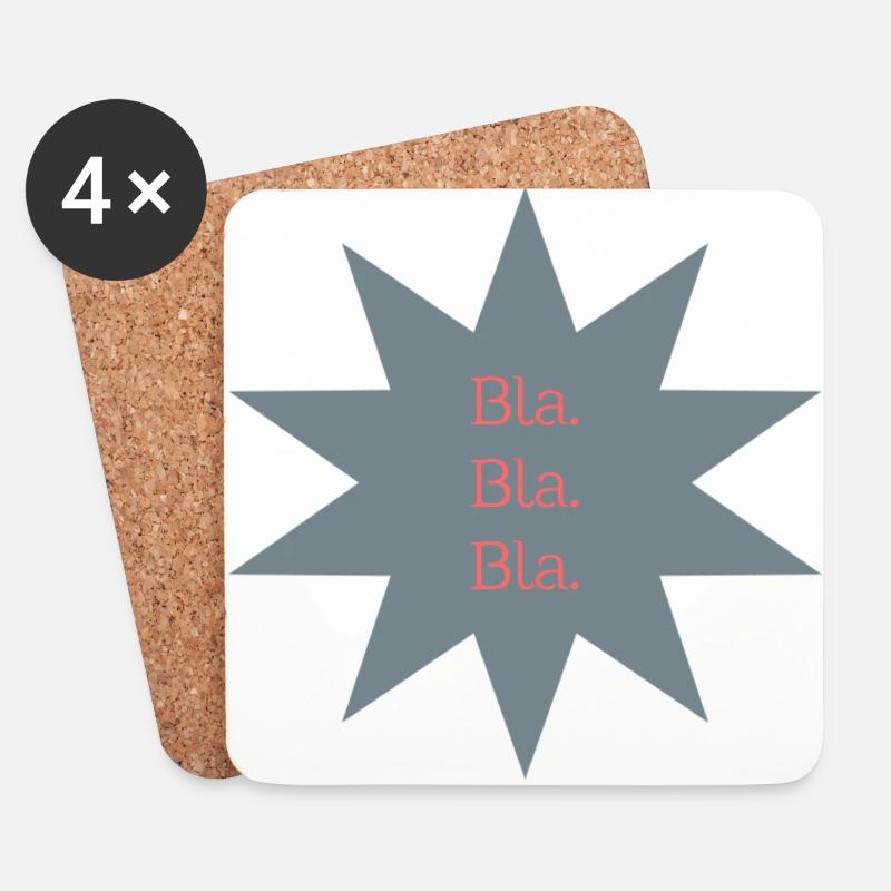 Bla. Bla. Bla. - Stern Design - Untersetzer (4er-Set) - Weiß