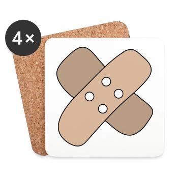 Patch, Wound, Injury, Healing, Gift Idea - Coasters (set of 4) - white - Front