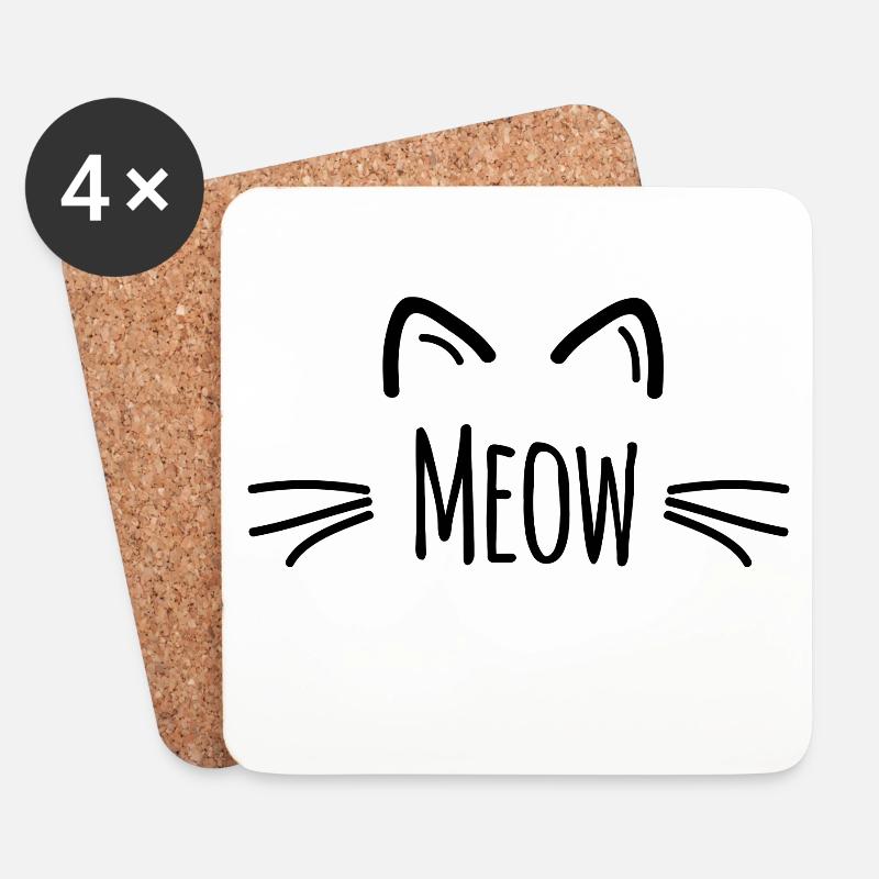 Katze Katzendame Katzenfreund - Untersetzer (4er-Set) - Weiß