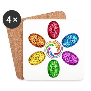 Unendlichkeit Infinity Chakra Steine Spirale Magie - Untersetzer (4er-Set) - Weiß - Vorne