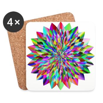 Circular design - Coasters (set of 4) - white - Front