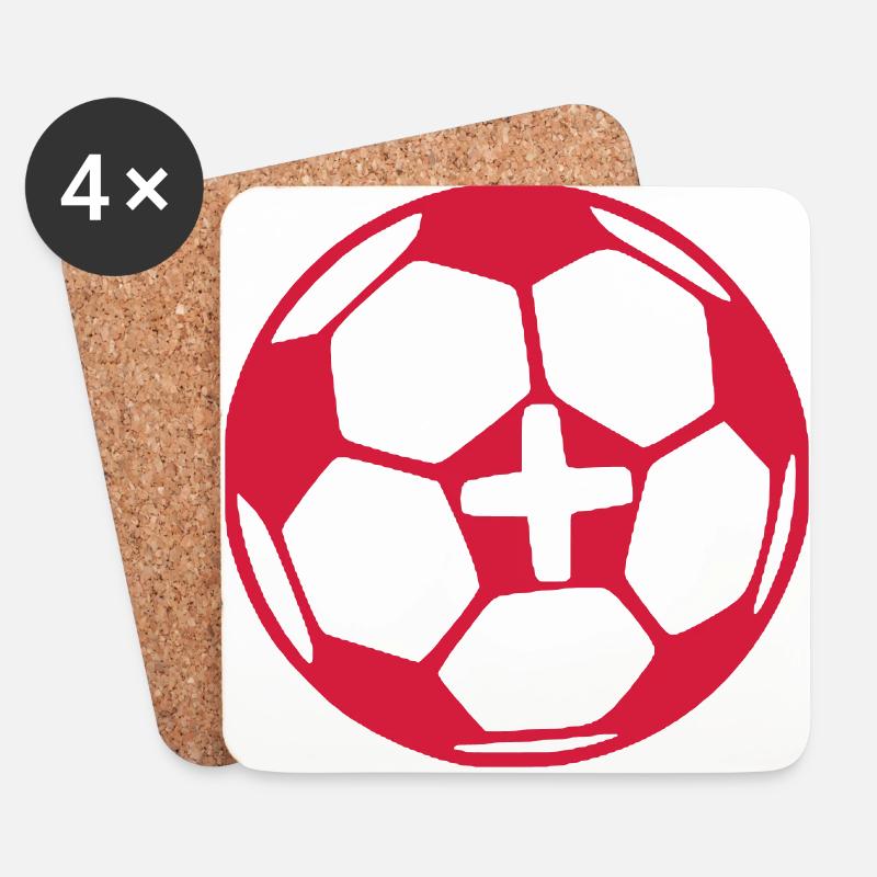 (Einfach) BALL (mitStGeorgeCross) - Untersetzer (4er-Set) - Weiß