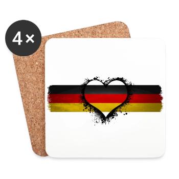 Deutschland Deutschland Deutschland - Untersetzer (4er-Set) - Weiß - Vorne