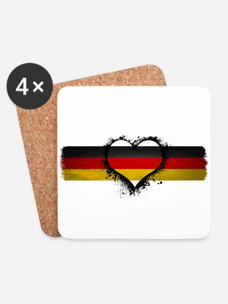 Deutschland Deutschland Deutschland - Untersetzer (4er-Set) - Weiß