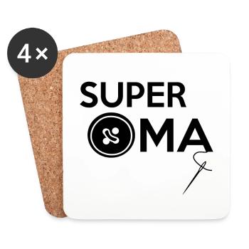SUPER GRANDMA - Coasters (set of 4) - white - Front