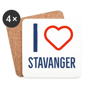 J'aime Stavanger - Dessous de verre (lot de 4) - blanc - Devant