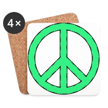Peace sign - Coasters (set of 4) - white - Front