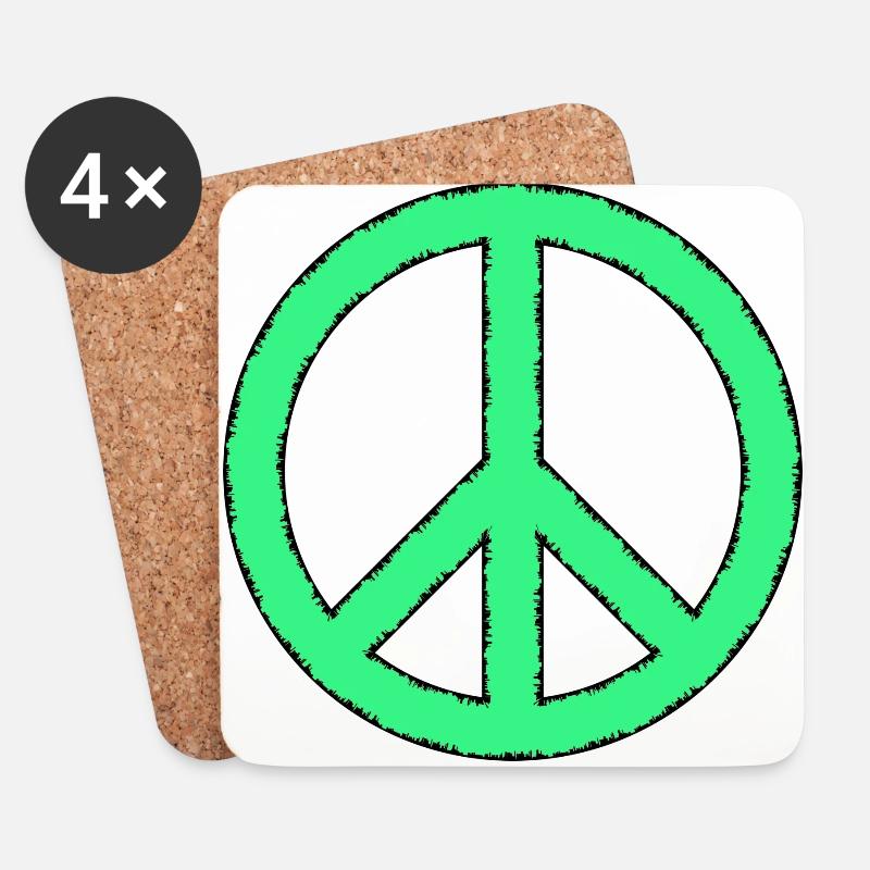 Peacezeichen - Untersetzer (4er-Set) - Weiß