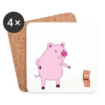 Bacon i am your father - Speck - Vater - Untersetzer (4er-Set) - Weiß - Vorne
