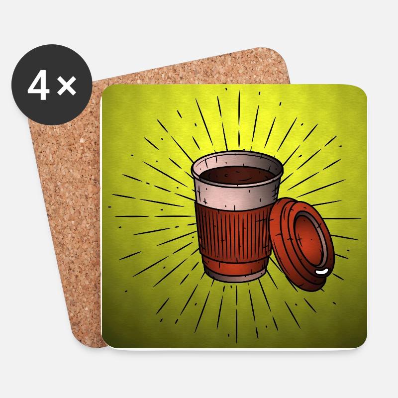 Kaffee - Untersetzer (4er-Set) - Weiß
