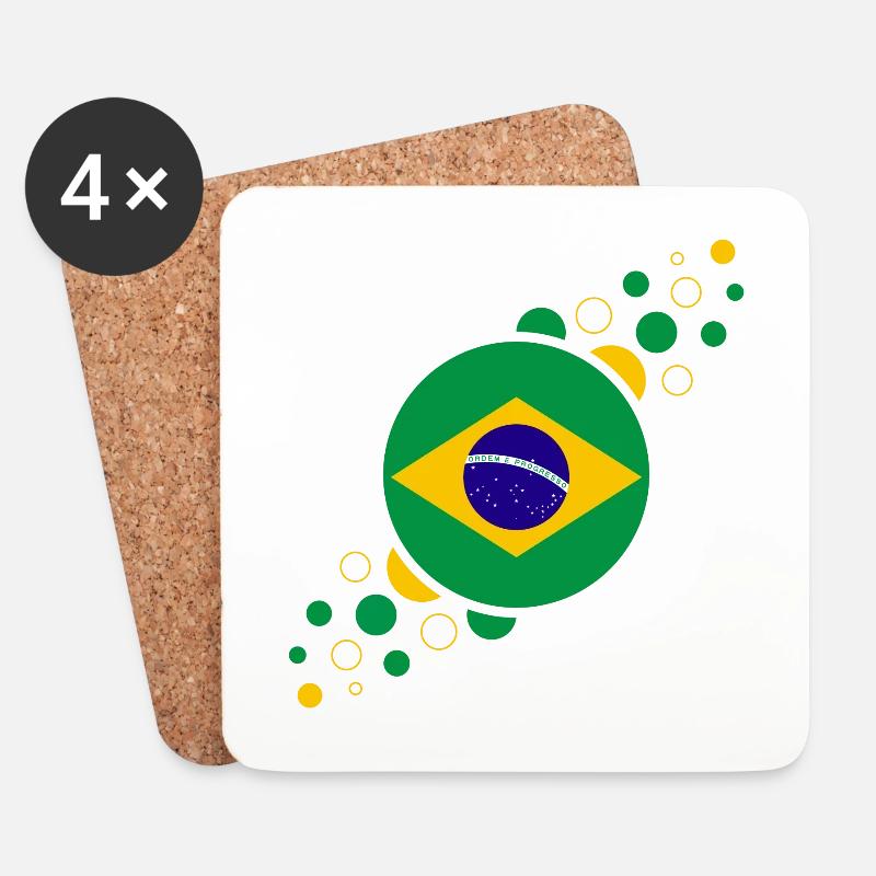 Brasilien wm - Untersetzer (4er-Set) - Weiß